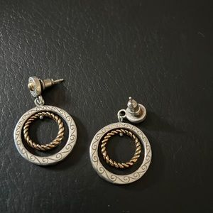 Brighton  round gold tone  and silver tone earrings bangle.